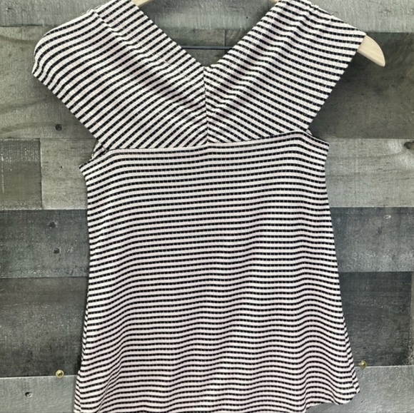 🆕 Anthropologie Stripes Blouse. Pink & Black . Ribbed Fabric. NWT - Picture 7 of 11